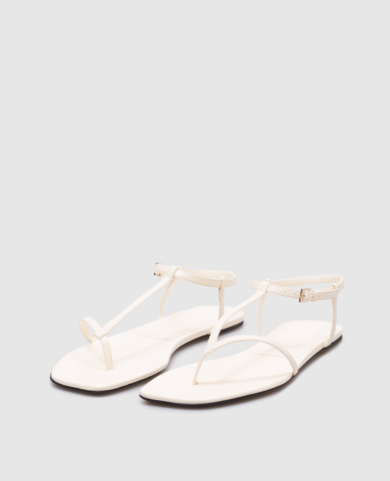 Beige leather sandals AMARU Lou Lou Studio