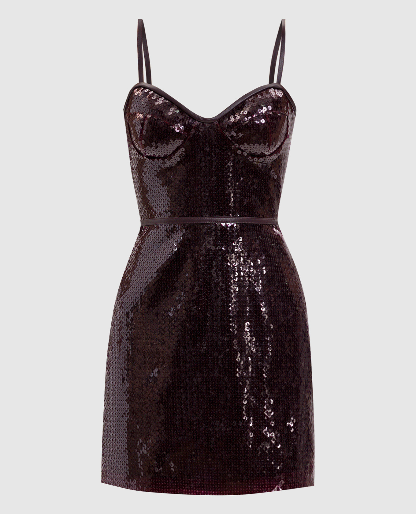 

Burgundy sequin bustier dress David Koma