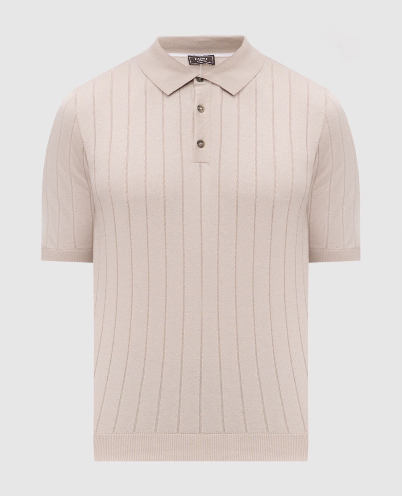 

Beige striped polo shirt Peserico