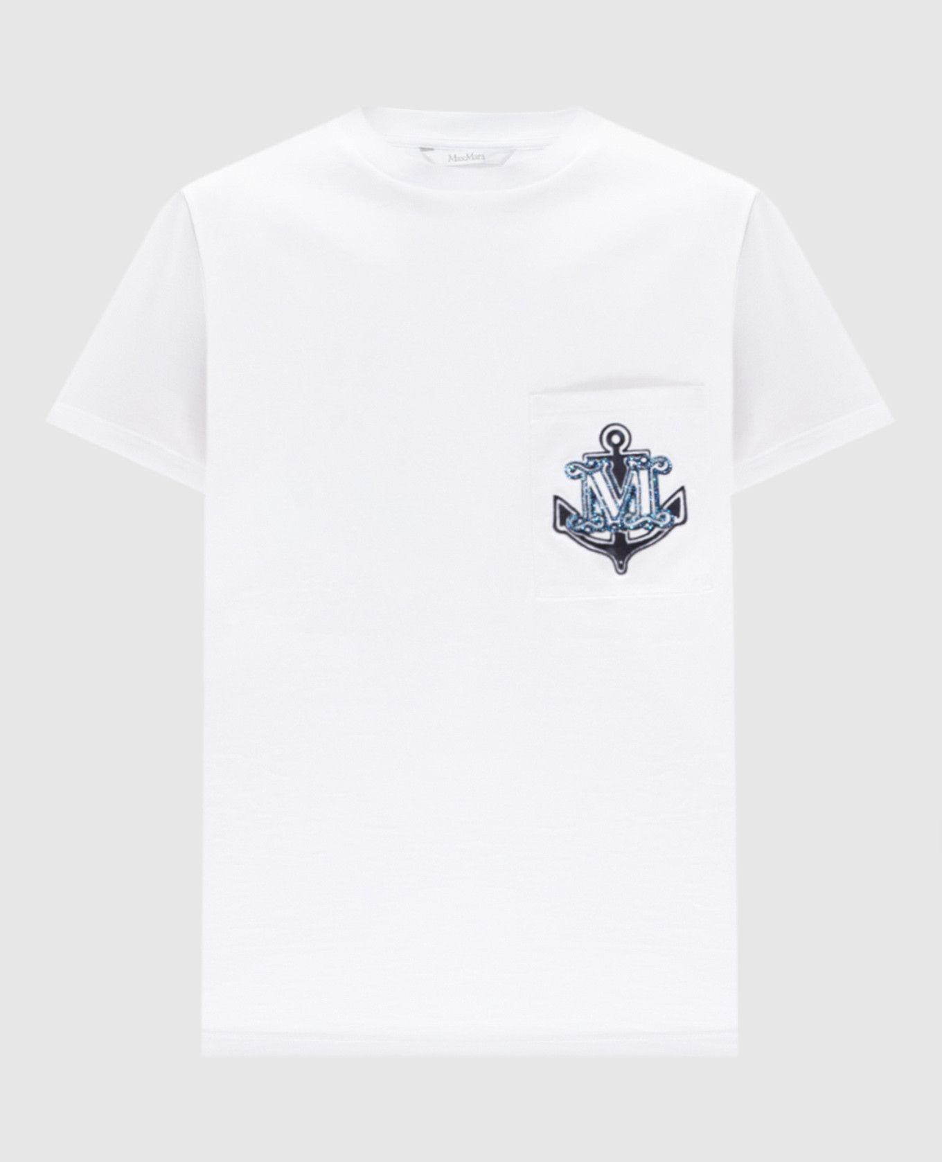 

ACACIA white T-shirt with monogram logo with crystals Max Mara