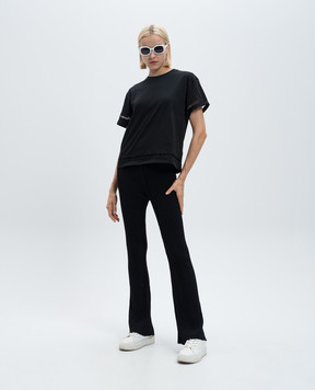 Twinset Black flared pants with a logo 242TP3042