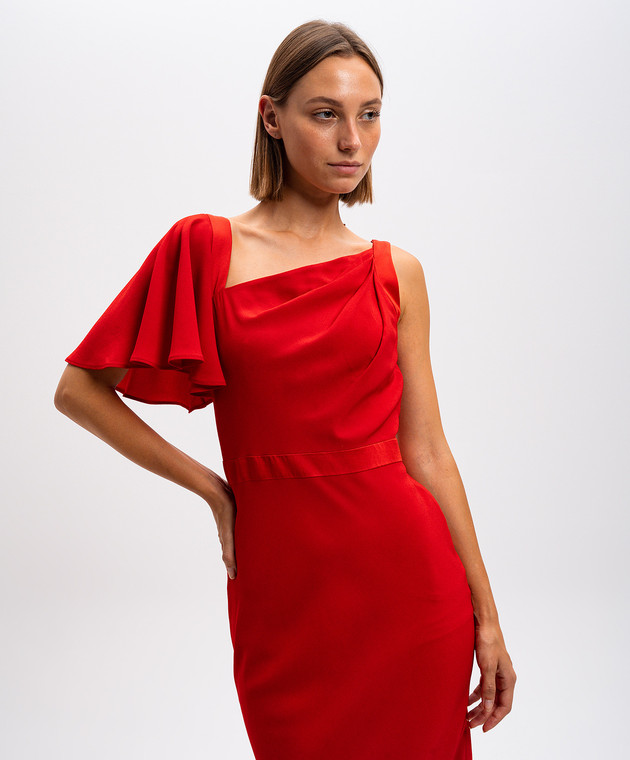 Alexander McQueen - Rode gedrapeerde jurk met open schouder 505226 - Online  kopen bij Symbol