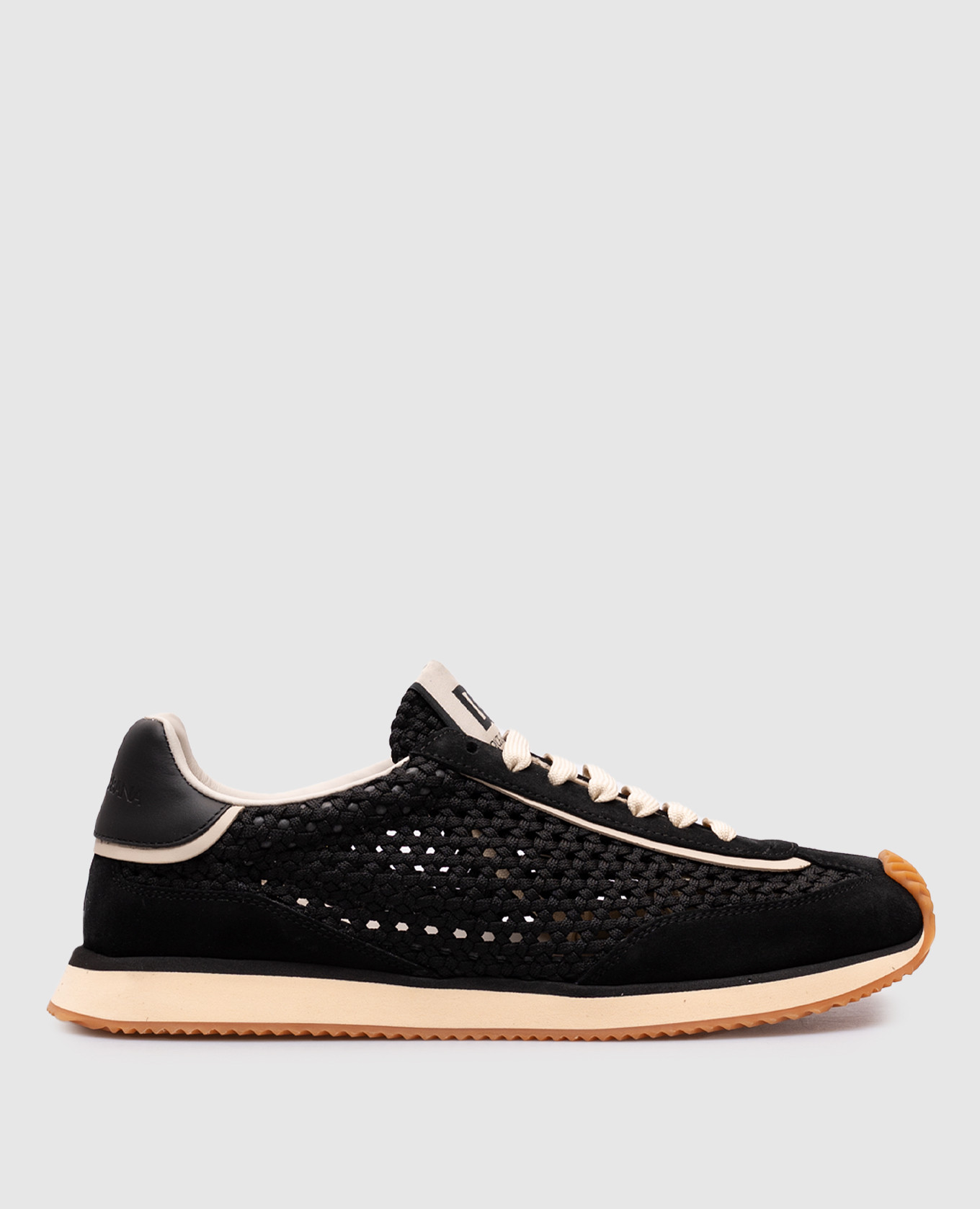 Black combination sneakers with weaving Dolce&Gabbana