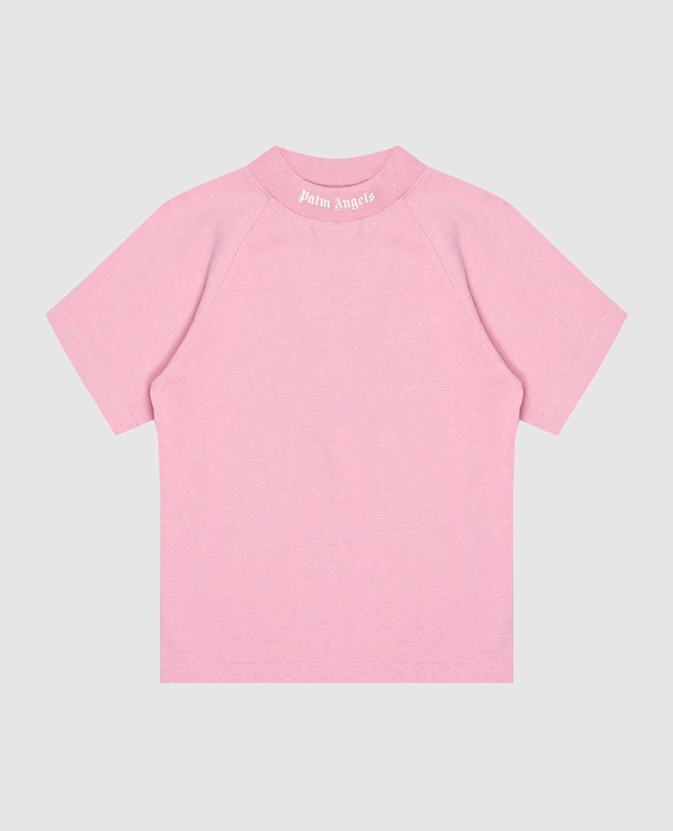 Children's pink t-shirt with logo print palm angels