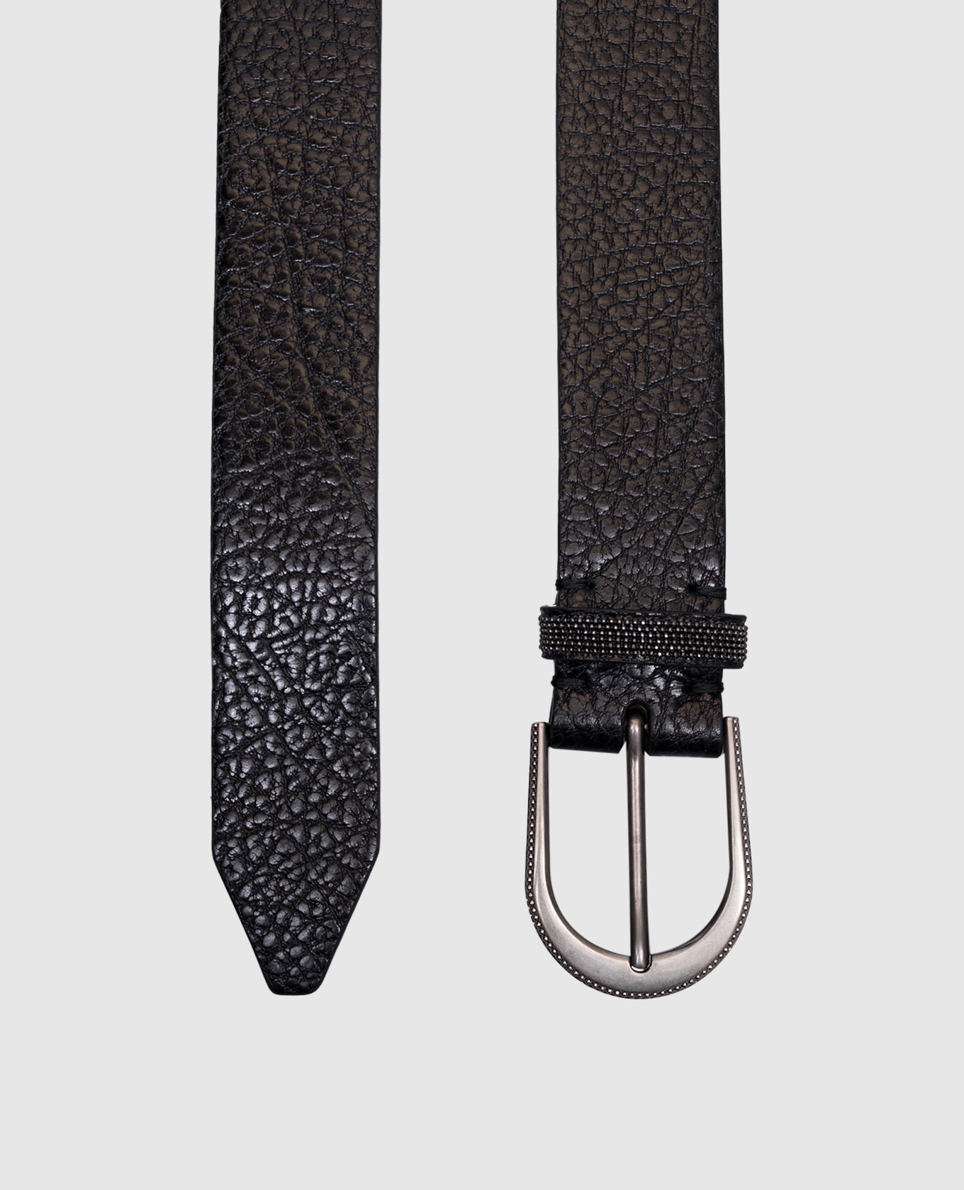 

Black leather belt with monil chain Brunello Cucinelli