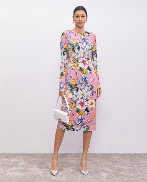 Dolce&Gabbana Pink floral print silk midi dress F6GAVTFSA7G