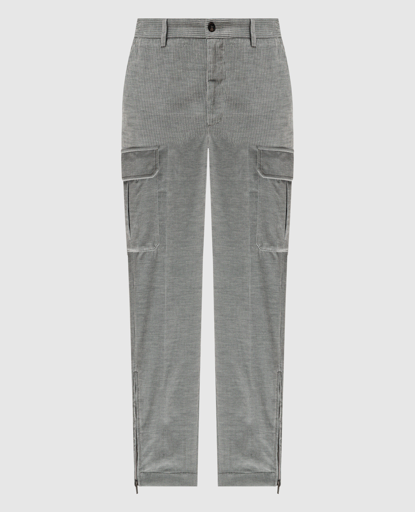 

Gray corduroy cargo pants Peserico, Серый