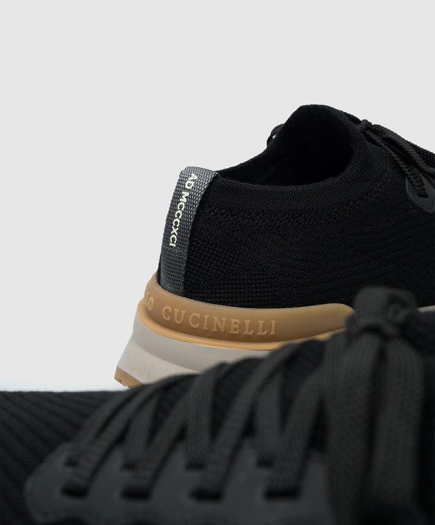 Brunello Cucinelli - Black sneakers with textured logo
