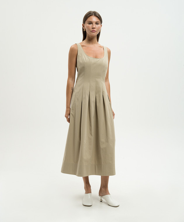 knee length dresses for ladies Shelby Gingham Midi in Brick – Henly main image 0