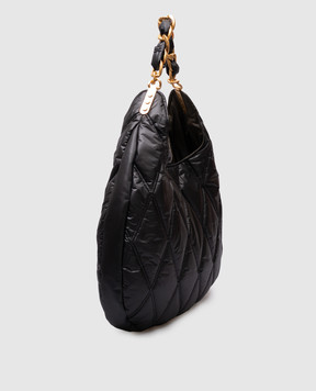 Balmain Black quilted logo tote bag EN1BT929TNDT