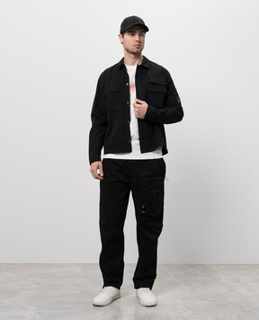 C.P. Company Black pants with logo MPA169A005694G