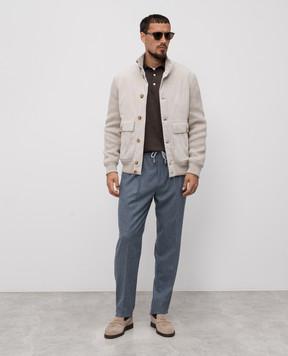 Brunello Cucinelli Blue wool pants M038PE1710