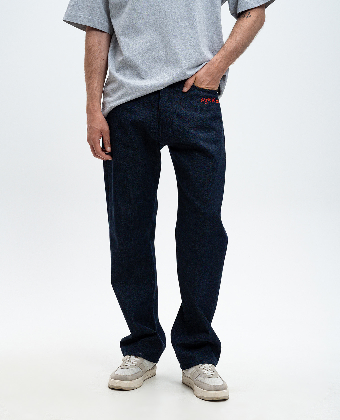 

Blue jeans with logo embroidery Off-White
