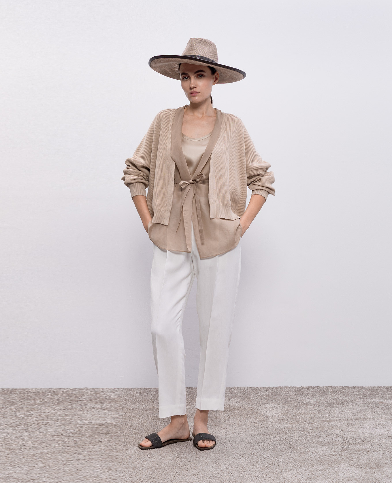 

Beige silk top Brunello Cucinelli