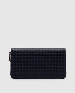 Serapian Blue leather wallet with logo monogram SRSTSMSL703019KC20
