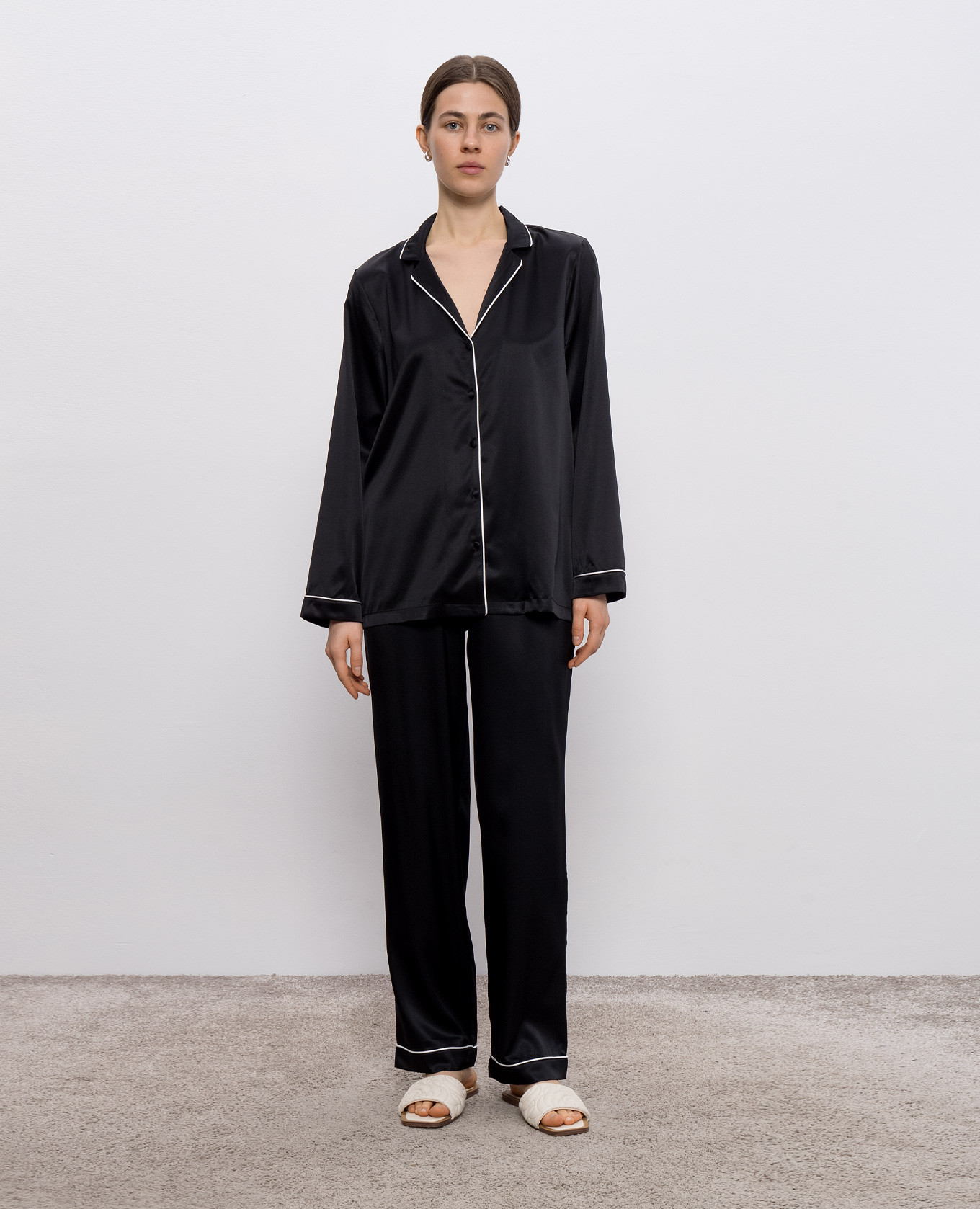 

Black silk pajamas Dore & Rose