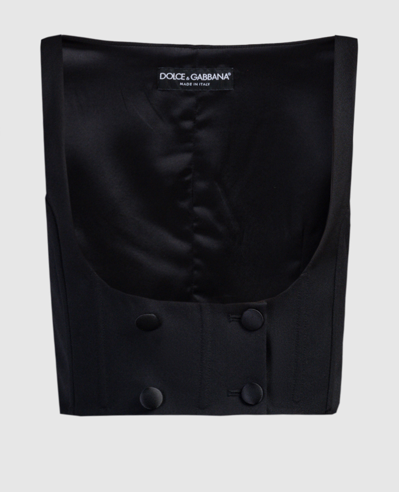 

Black double-breasted vest made of wool and silk Dolce&Gabbana, Черный
