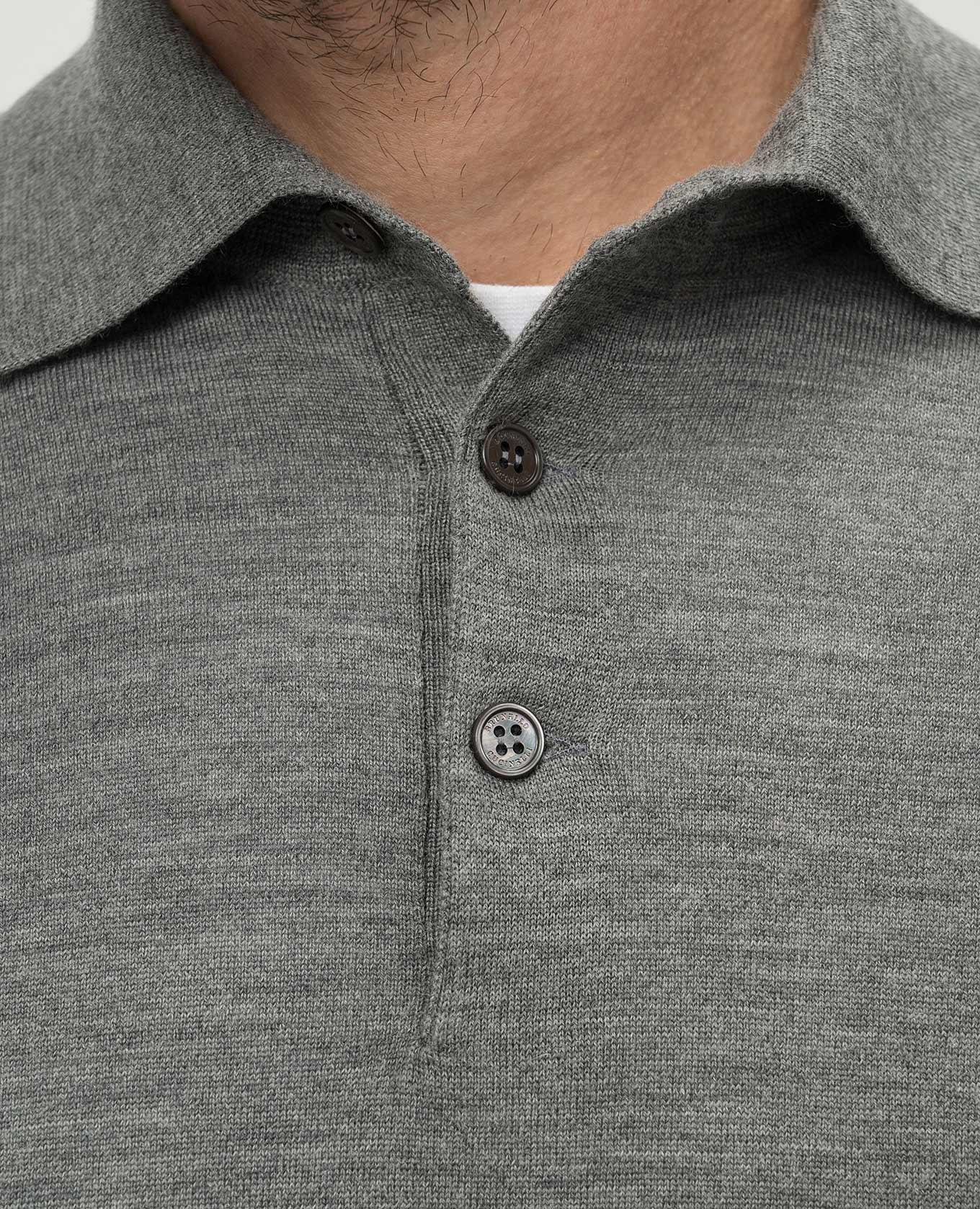 

Gray wool and cashmere polo shirt Brunello Cucinelli, Grey