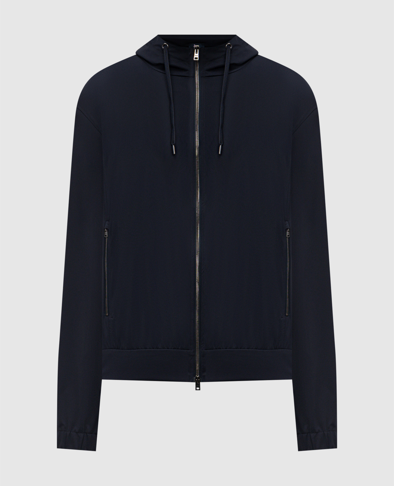 

Blue sports jacket with logo patch Herno
