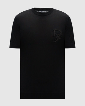 Dolce&Gabbana Black T-shirt made of cashmere GXX59ZJAWXR