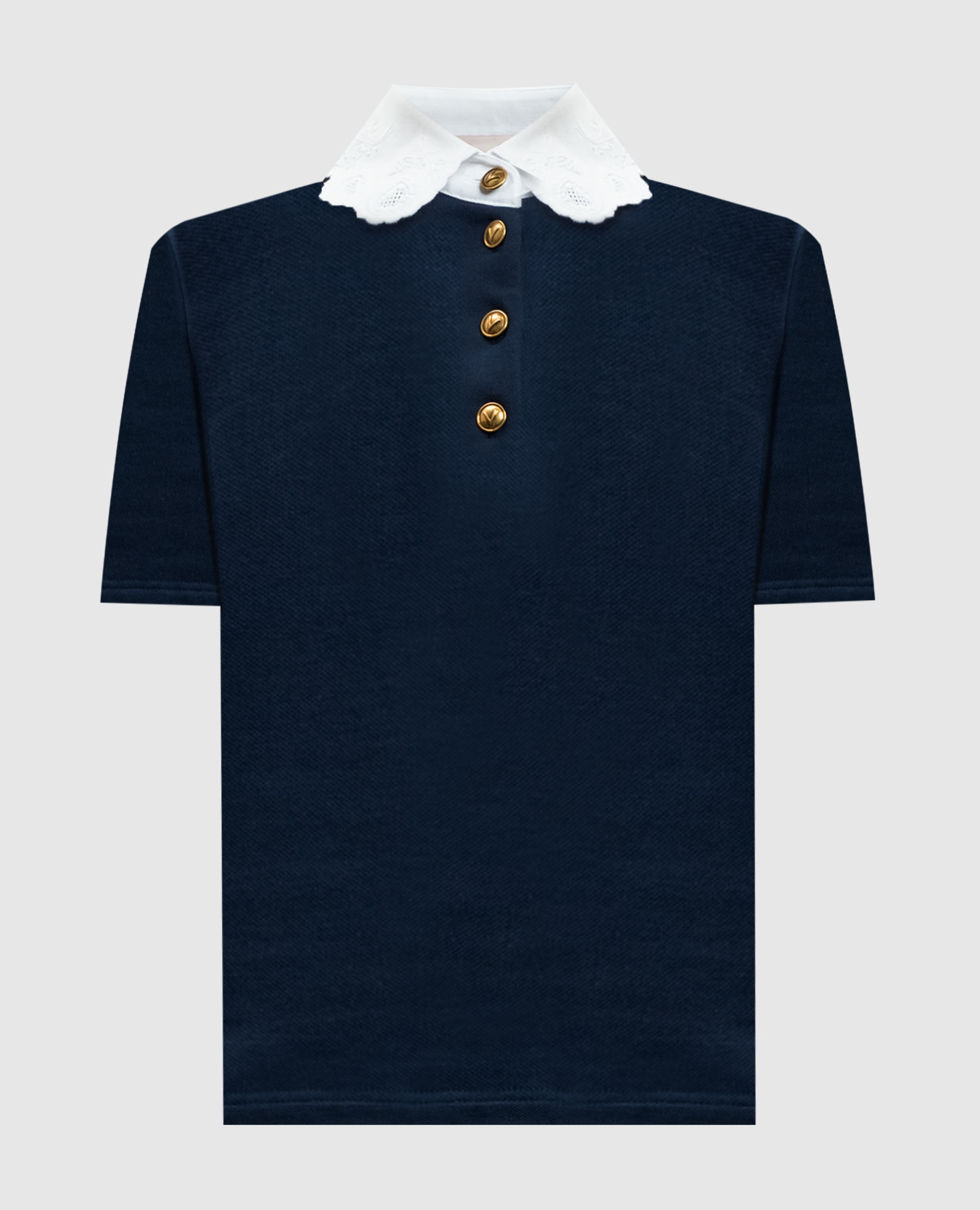 

Blue polo shirt with broderie embroidery Valentino