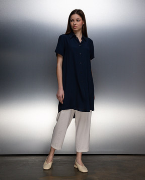 COLOMBO Blue elongated blouse with silk CM00372T0577U
