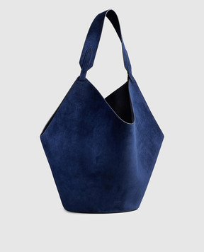 Khaite Blue suede Lotus bag HAITEBAG