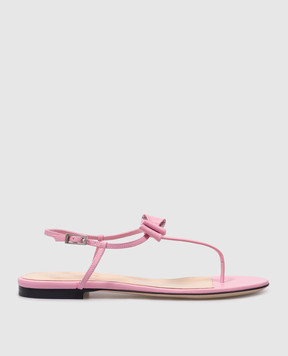 Mach&Mach Petiti Cadeau pink leather sandals with crystals S0700005NAP