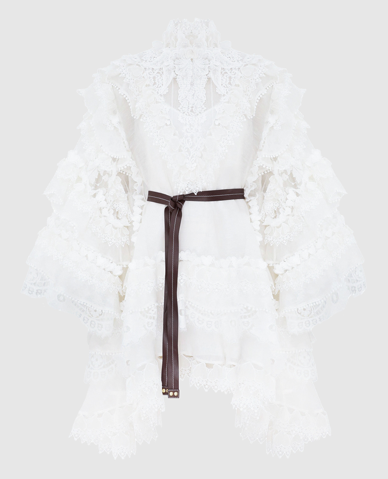

Beige Crush Heart Linen and Silk Mini Dress Zimmermann