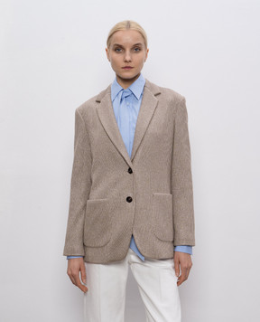 Brunello Cucinelli Beige jacket with lurex M0AZT7511P