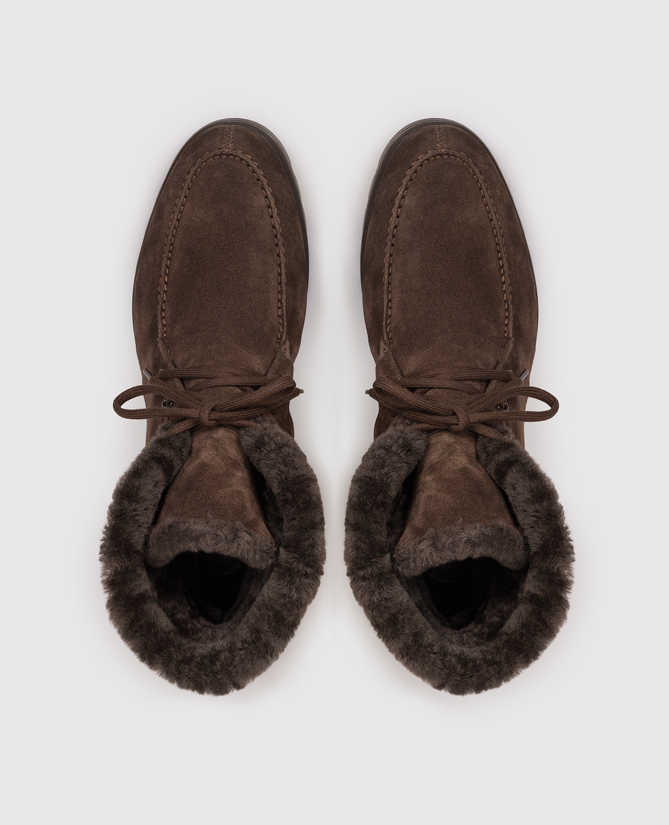 

Brown suede boots with fur Santoni