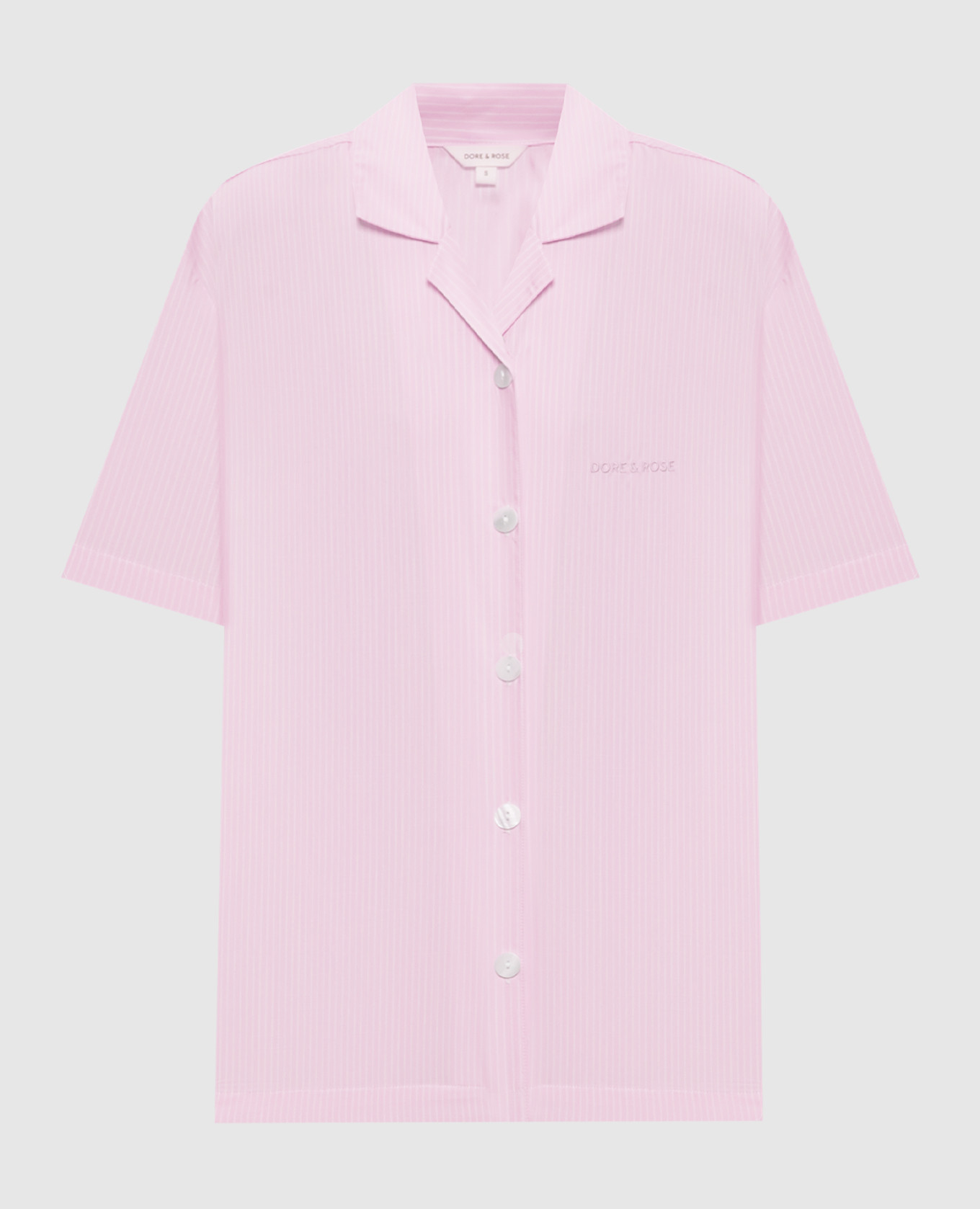 Pink striped pajama shirt with logo Dore & Rose