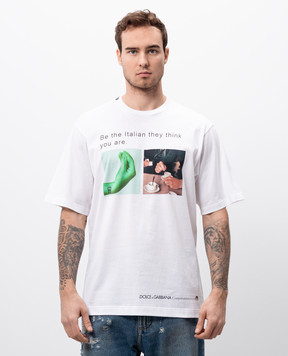Dolce&Gabbana White t-shirt with a print G8PN9TG7O4Z