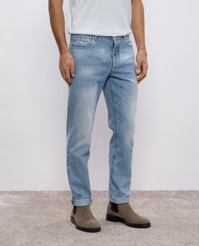 Brunello Cucinelli Blue jeans with a worn effect M241PD3210
