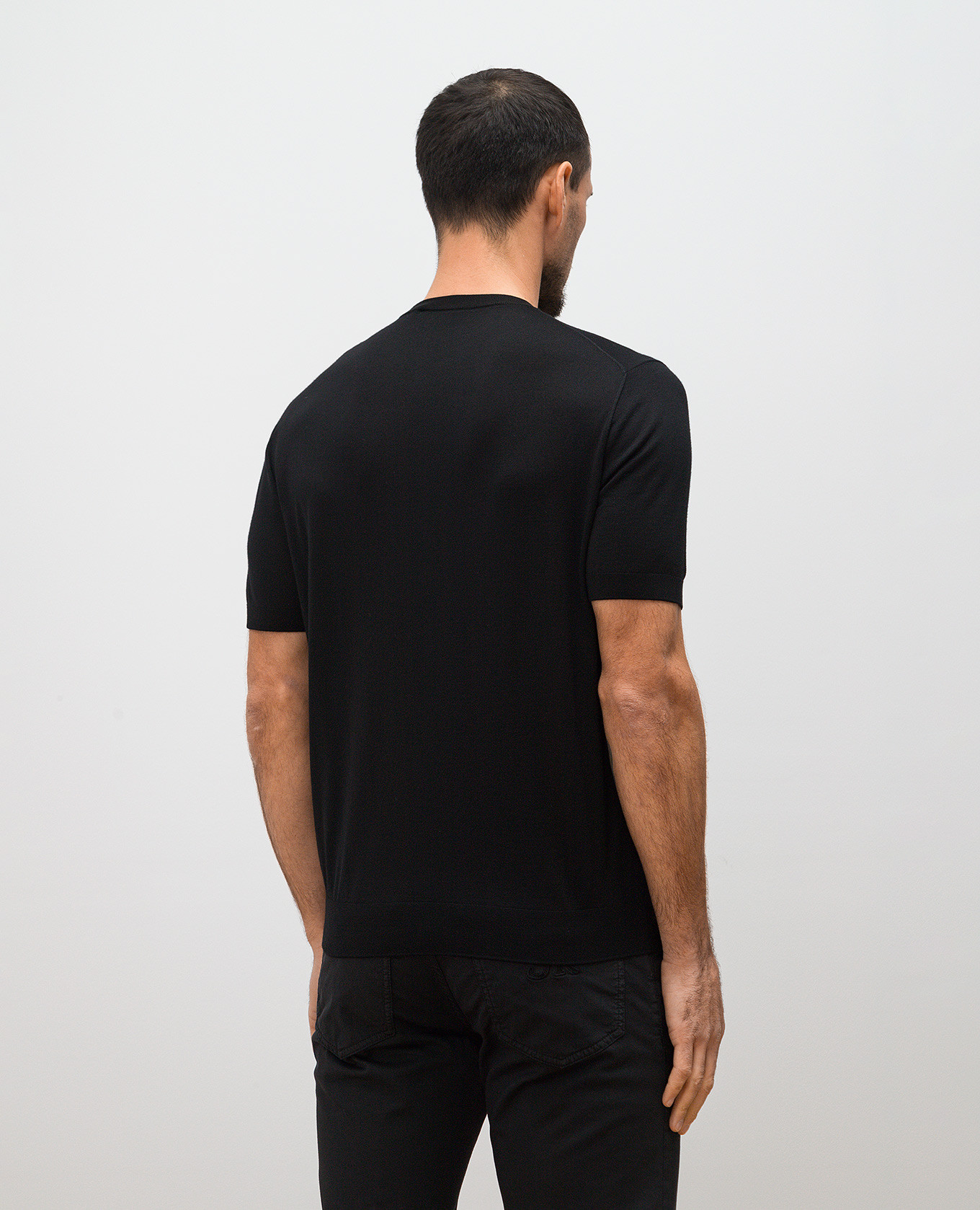 

Black wool, cashmere and silk jumper with metal emblem Stefano Ricci