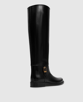 Saint Laurent Black leather riding boots JULIA 840698AAEHR