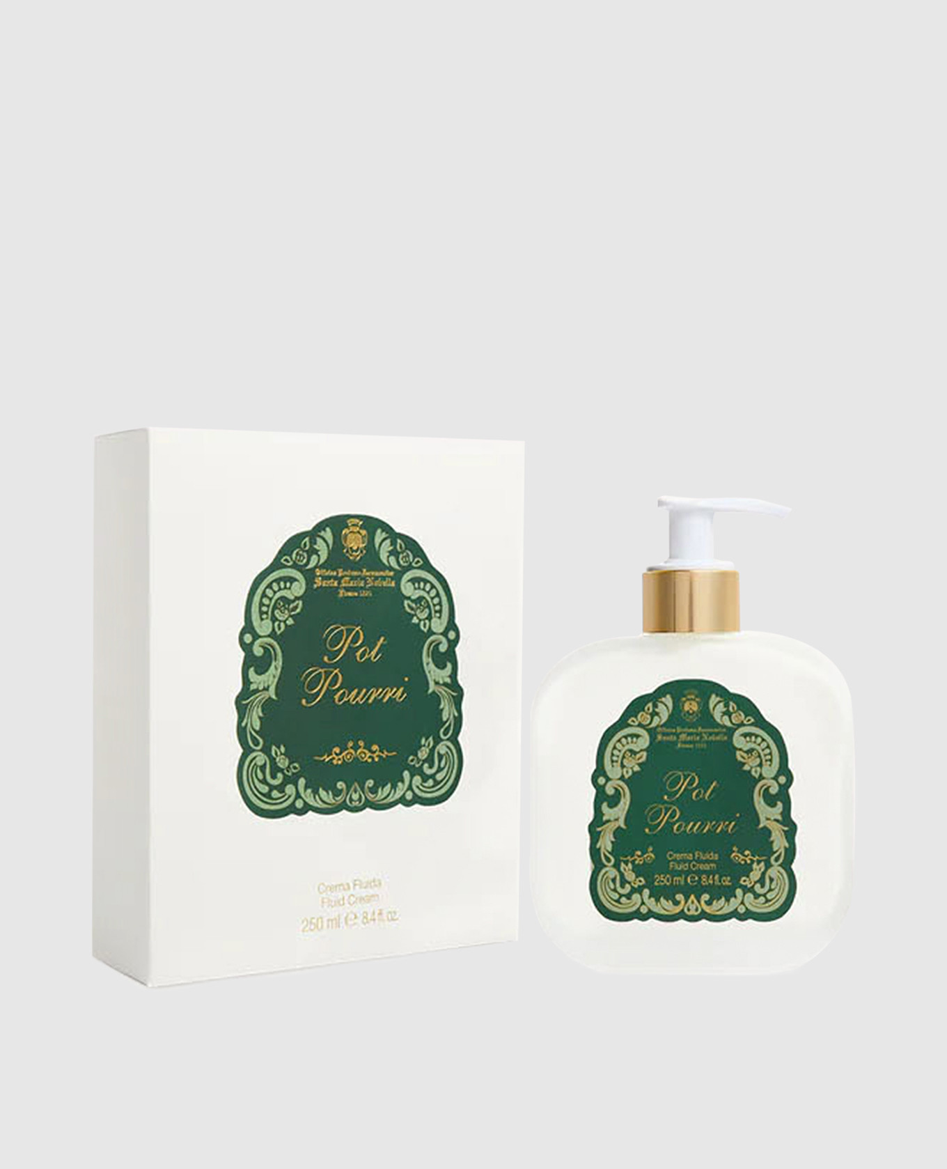 Pot pourri women's body cream-fluid in a glass container with a 250 ml dispenser santa maria novella