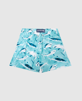 Vilebrequin Children's blue Requins swimming shorts in print JHIBJ309