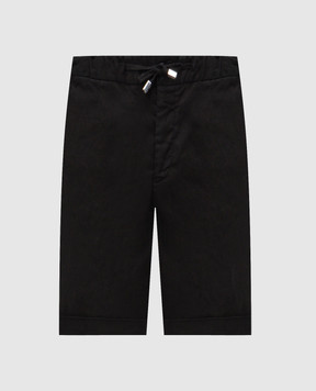 Enrico Mandelli Black linen shorts GYMSHO5654