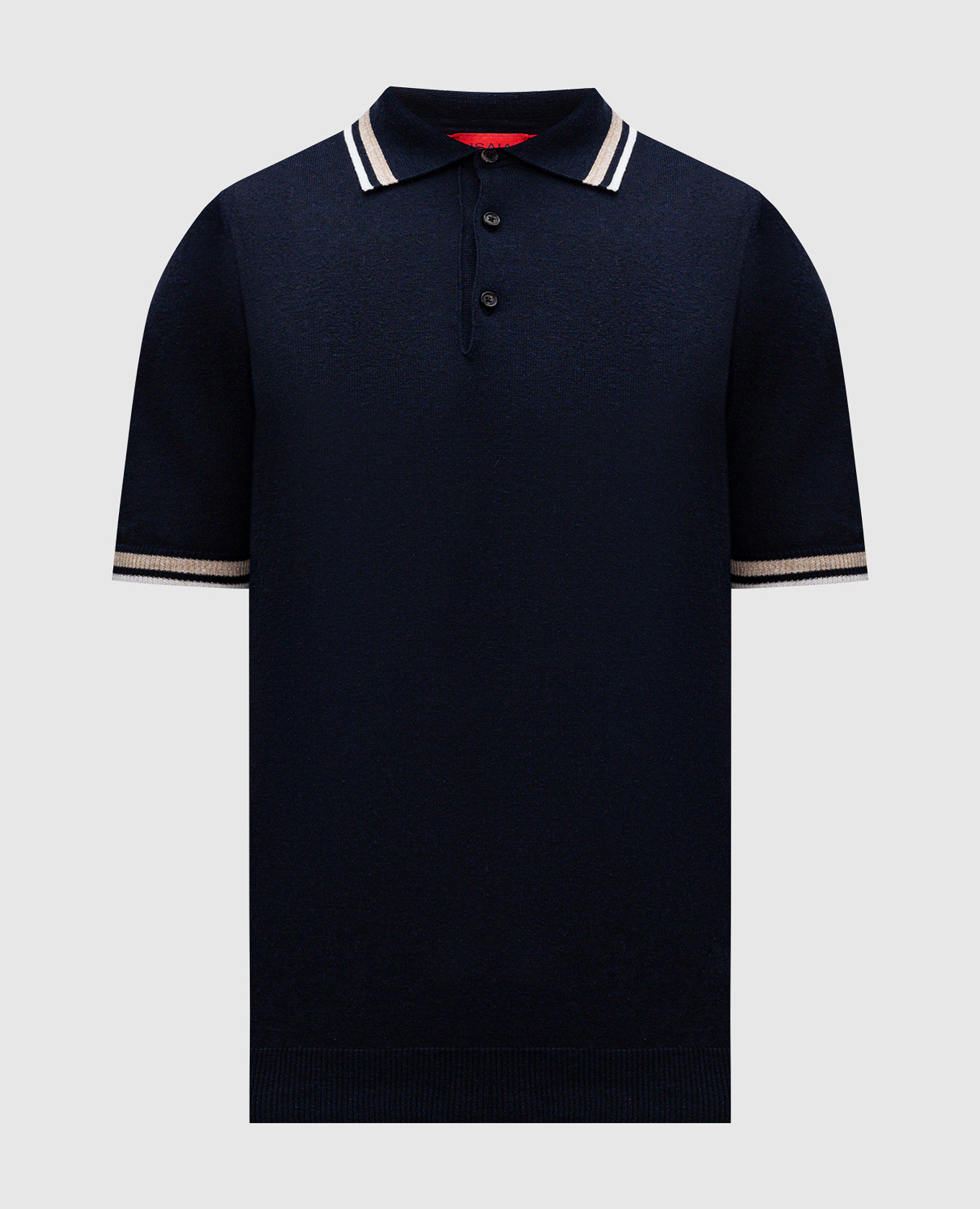 Blue silk and linen polo shirt ISAIA