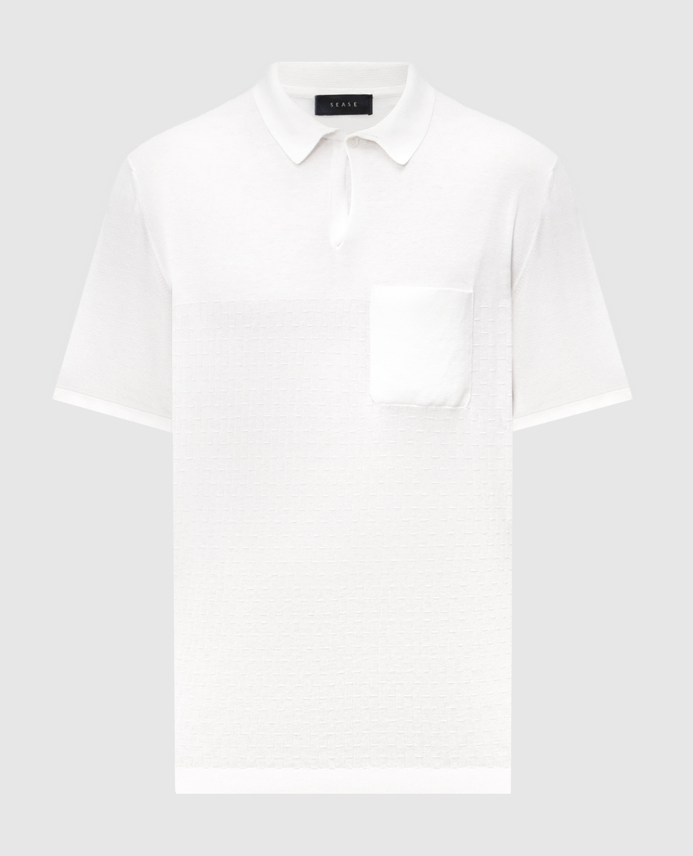 

White polo shirt with woven pattern Sease