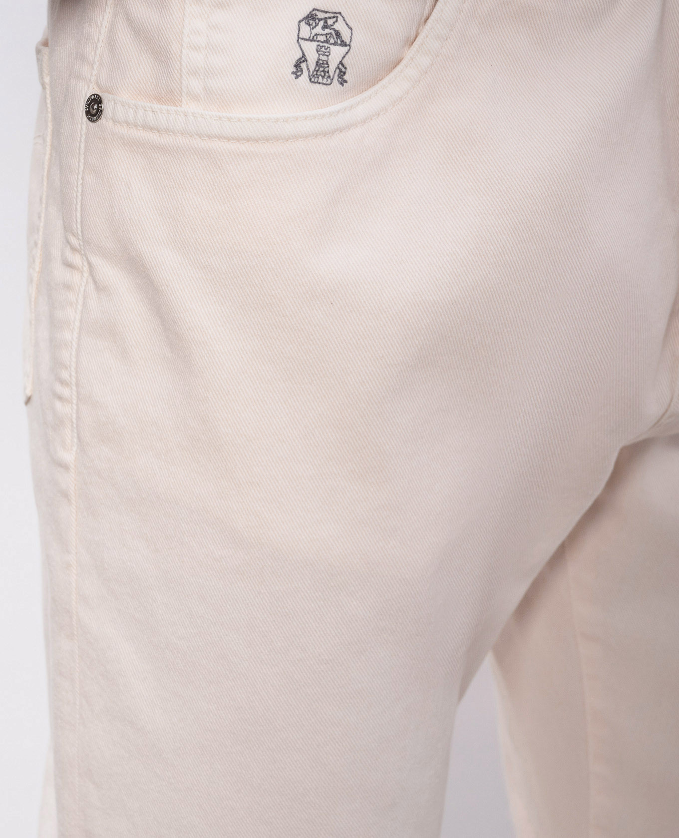 

Pink jeans with leather logo patch Brunello Cucinelli