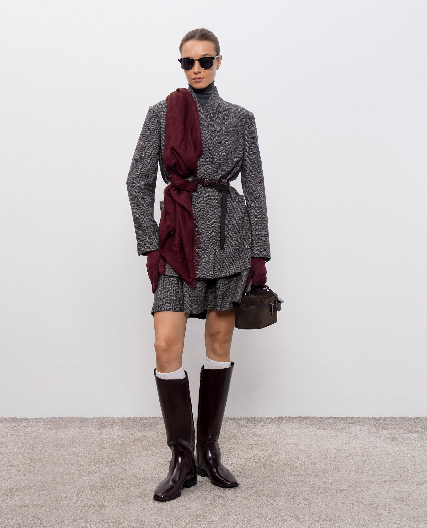 

Gray jacket with patterned wool Brunello Cucinelli, Grey