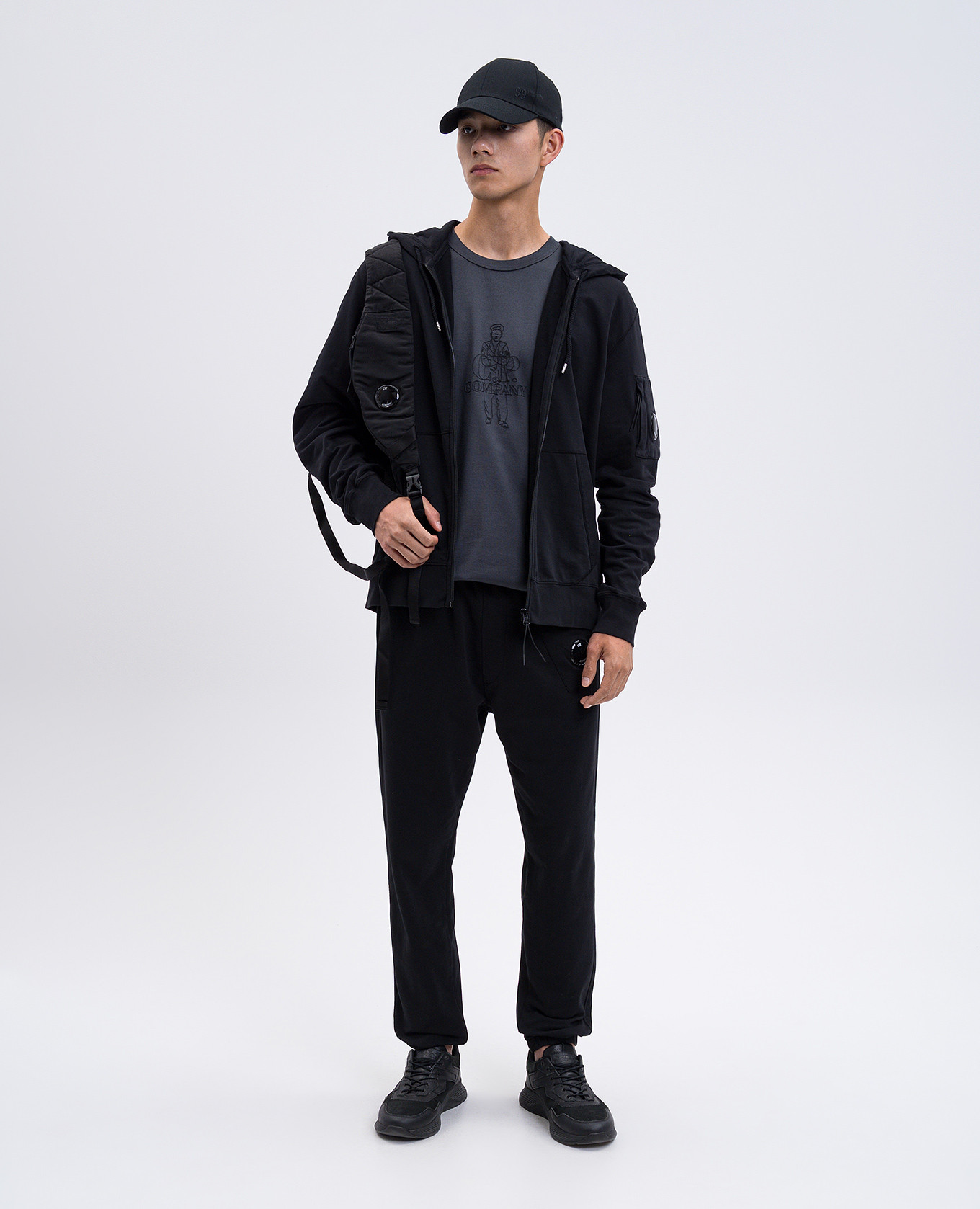 

Black joggers with logo patch C.P. Company