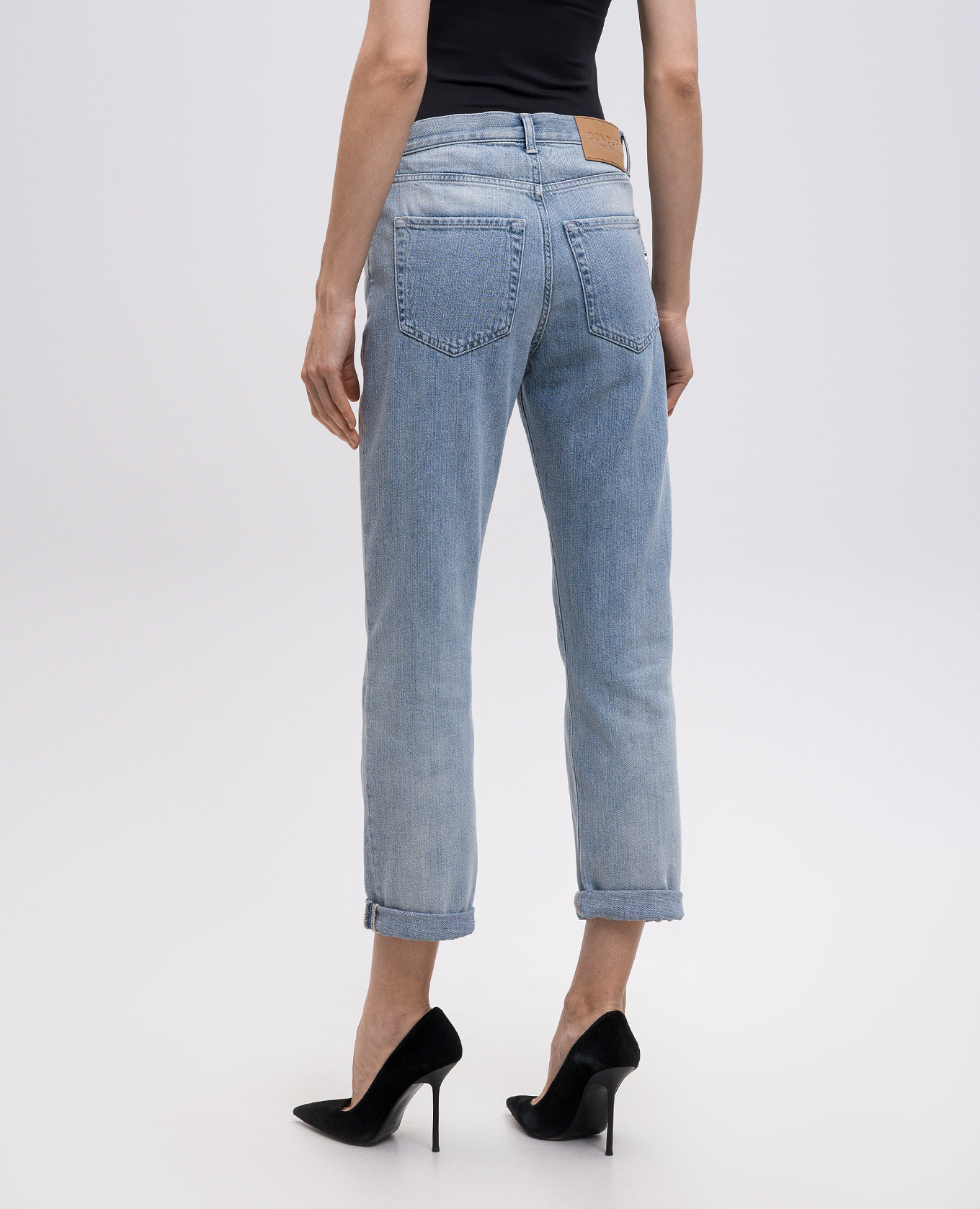 

Icon blue jeans with logo patch Dondup, Light blue