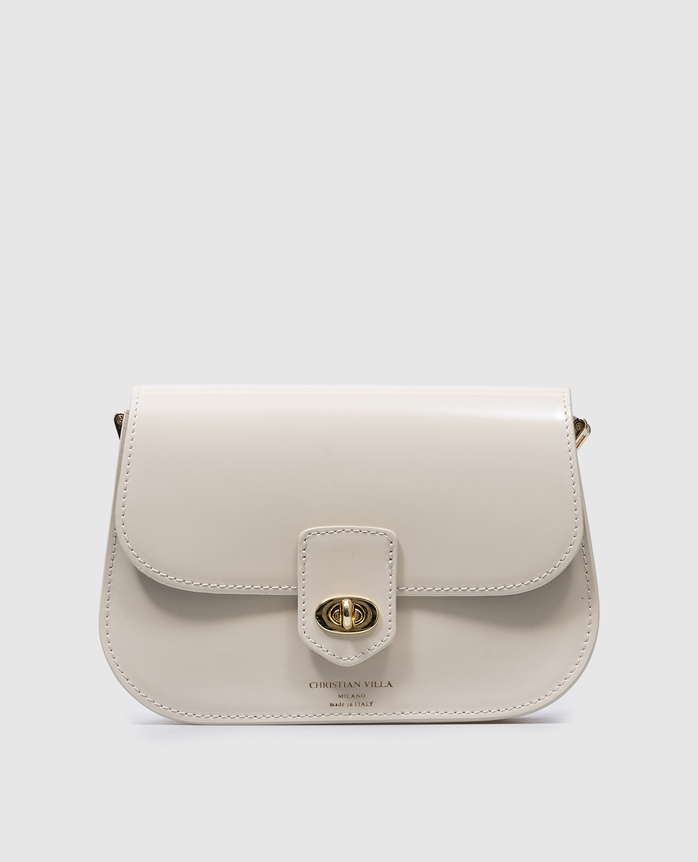 

Beige leather glossy bag Christian Villa