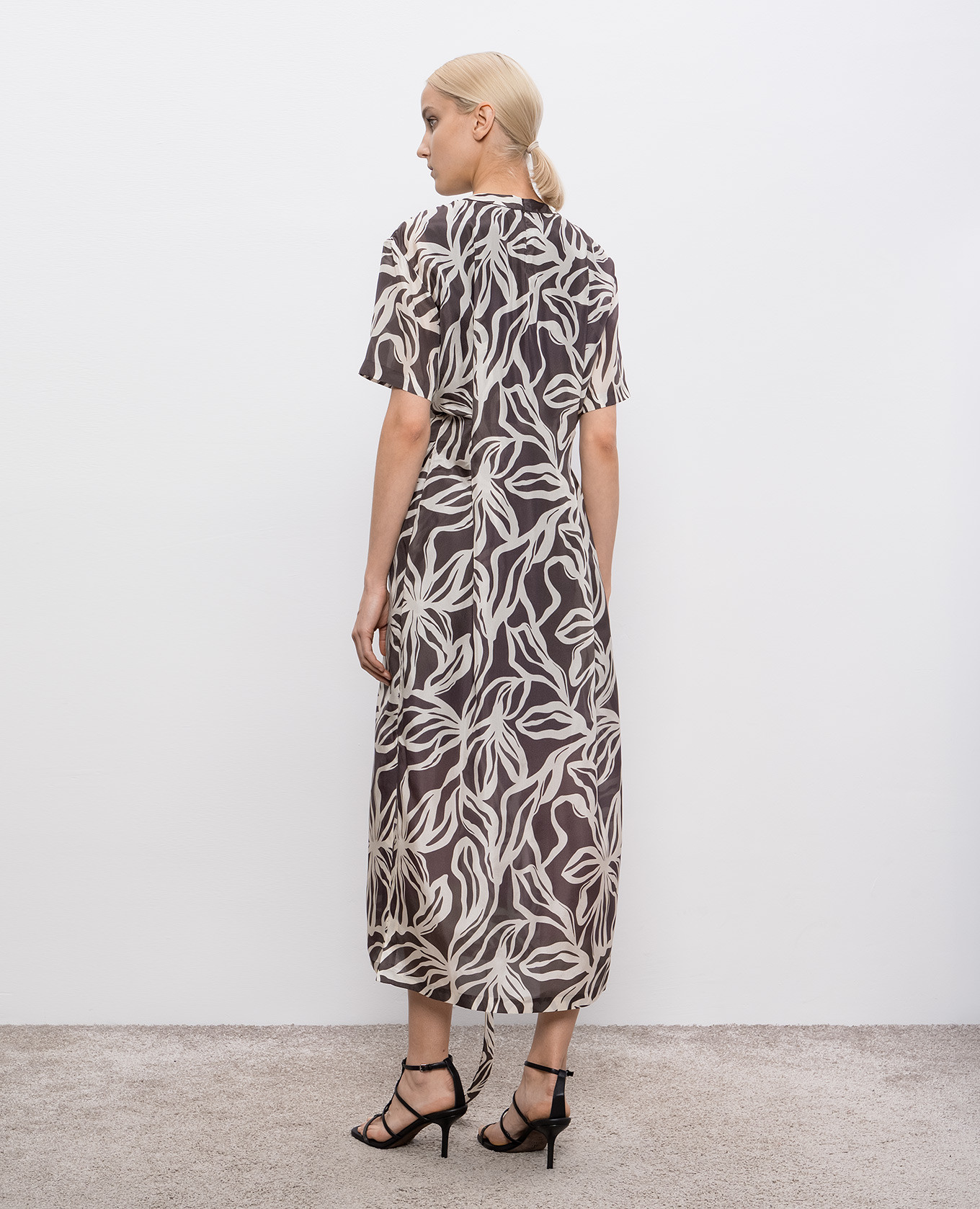 

Printed silk dress Brunello Cucinelli, Grey