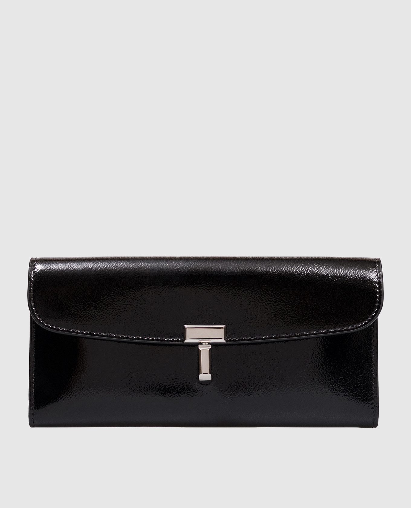 Black patent leather T-Lock wallet Toteme