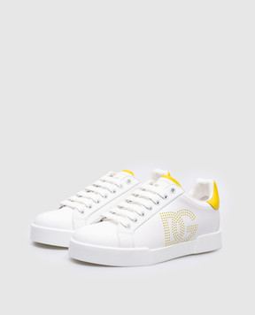 Dolce&Gabbana Portofino white leather sneakers with logo CK2277AV066