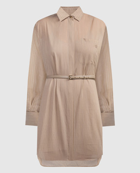 Max Mara BRIOSO beige striped shirt dress BRIOSO